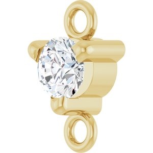 14K Yellow Gold Petite Pav���� Natural White Sapphire Link