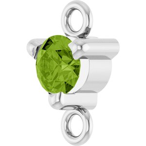 Platinum Petite Pav���� Natural Peridot Link
