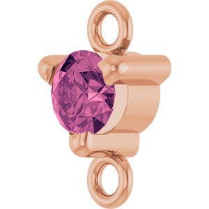 14K Rose Gold Petite Pav���� Natural Pink Tourmaline Link