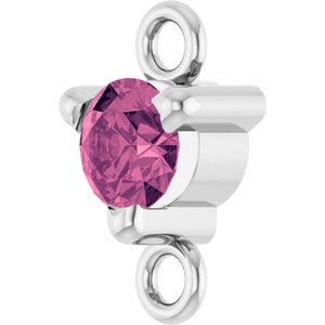 Platinum Petite Pav���� Natural Pink Tourmaline Link