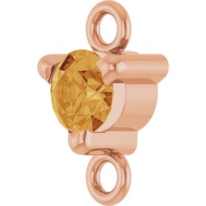 14K Rose Gold Petite Pav���� Natural Citrine Link