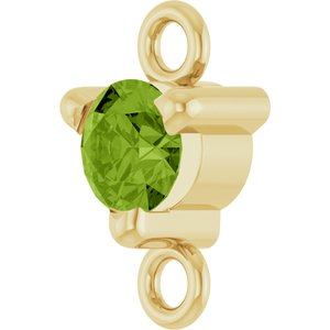 14K Yellow Gold Petite Pav����  Natural Peridot Link
