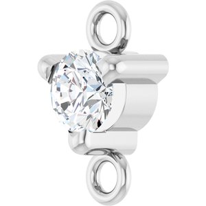 14K White Gold Petite Pav���� Natural White Sapphire Link