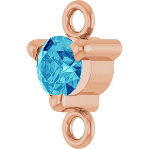 14K Rose Gold Petite Pav���� Natural Blue Zircon Link