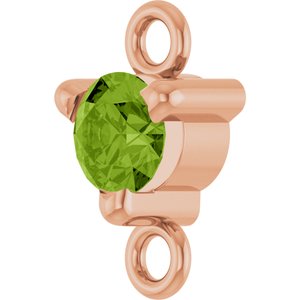 14K Rose Gold Petite Pav���� Natural Peridot Link