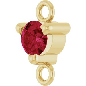 14K Yellow Gold Petite Pav����  Lab-Grown Ruby Link