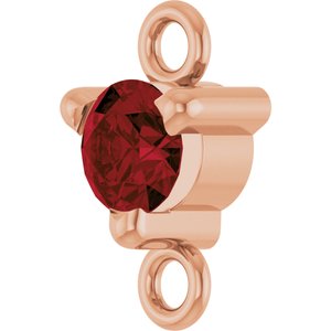 14K Rose Gold Petite Pav����  Natural Mozambique Garnet Link