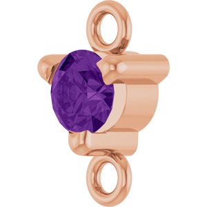 14K Rose Gold Petite Pav���� Natural Amethyst Link