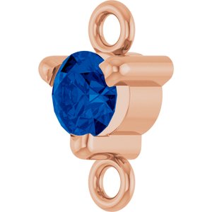 14K Rose Gold Petite Pav���� Lab-Grown Blue Sapphire Link