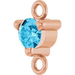 14K Rose Gold Petite Pav���� Natural Aquamarine Link