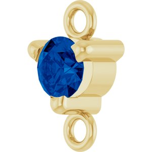 14K Yellow Gold Petite Pav����  Lab-Grown Blue Sapphire Link