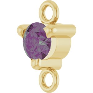 14K Yellow Gold Petite Pav���� Lab-Grown Alexandrite Link
