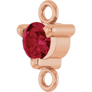 14K Rose Gold Petite Pav���� Lab-Grown Ruby Link