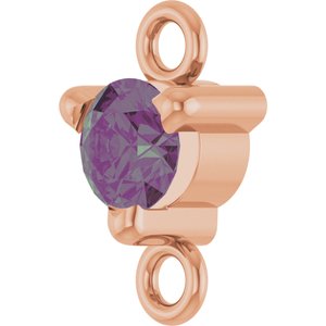 14K Rose Gold Petite Pav���� Lab-Grown Alexandrite Link