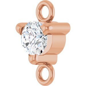 14K Rose Gold Petite Pav���� 1/10 CT Natural Diamond Link