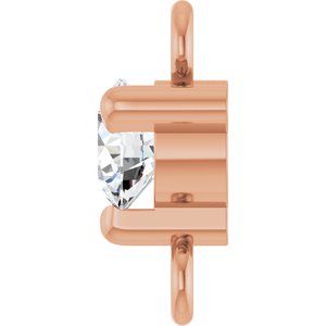 14K Rose Gold Petite Pav���� Natural White Sapphire Link