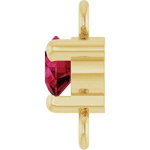 14K Yellow Gold Petite Pav����  Lab-Grown Ruby Link