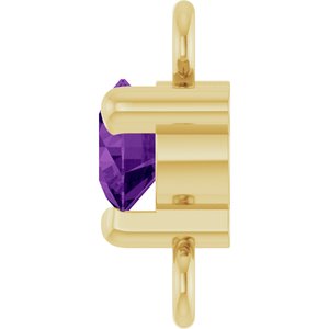 14K Yellow Gold Petite Pav����  Natural Amethyst Link