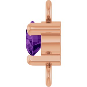 14K Rose Gold Petite Pav���� Natural Amethyst Link