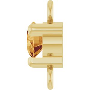 14K Yellow Gold Petite Pav���� Natural Citrine Link
