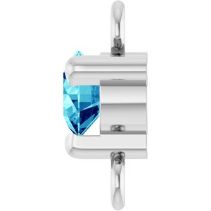 Platinum Petite Pav���� Natural Blue Zircon Link