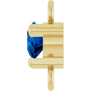 14K Yellow Gold Petite Pav���� Natural Blue Sapphire Link