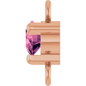 14K Rose Gold Petite Pav���� Natural Pink Tourmaline Link