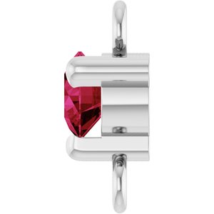 Platinum Petite Pav���� Lab-Grown Ruby Link