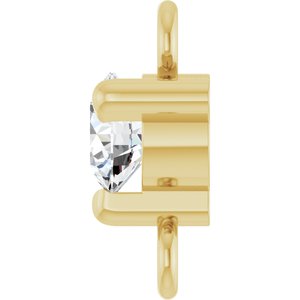14K Yellow Gold Petite Pav���� 1/10 CT Natural Diamond Link