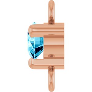 14K Rose Gold Petite Pav���� Natural Aquamarine Link