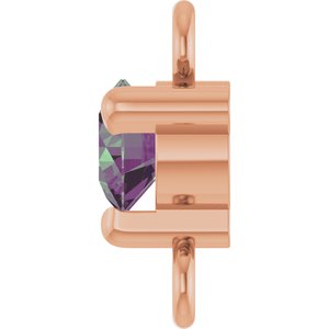 14K Rose Gold Petite Pav���� Lab-Grown Alexandrite Link