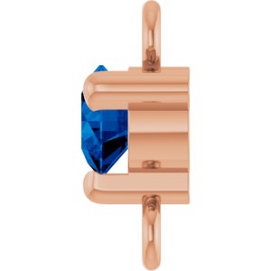 14K Rose Gold Petite Pav���� Natural Blue Sapphire Link