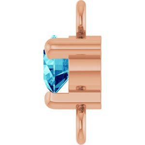 14K Rose Gold Petite Pav���� Natural Blue Zircon Link