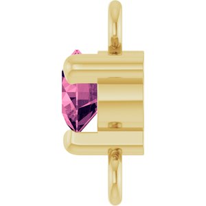 14K Yellow Gold Petite Pav����  Natural Pink Tourmaline Link