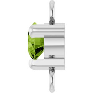 14K White Gold Petite Pav���� Natural Peridot Link