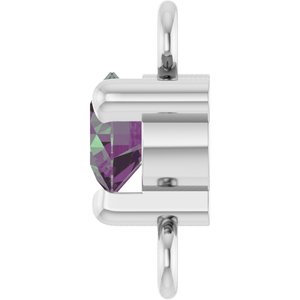 Platinum Petite Pav���� Lab-Grown Alexandrite Link