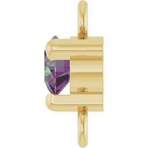 14K Yellow Gold Petite Pav���� Lab-Grown Alexandrite Link