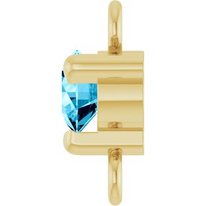 14K Yellow Gold Petite Pav����  Natural Aquamarine Link