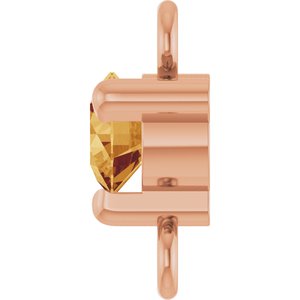 14K Rose Gold Petite Pav���� Natural Citrine Link