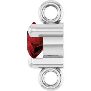 14K White Gold Petite Pav���� Natural Mozambique Garnet Link