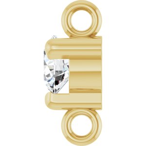 14K Yellow Gold Petite Pav���� 1/10 CT Lab-Grown Diamond Link
