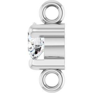 14K White Gold Petite Pav���� 1/10 CT Lab-Grown Diamond Link