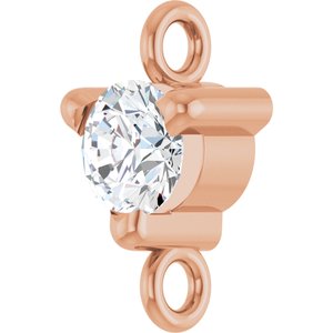 14K Rose Gold Petite Pav���� 1/10 CT Lab-Grown Diamond Link