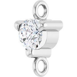 14K White Gold Petite Pav���� 1/10 CT Lab-Grown Diamond Link