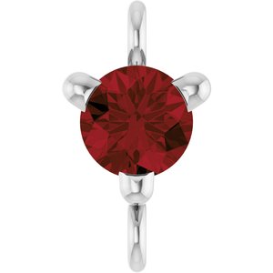 14K White Gold Petite Pav���� Natural Mozambique Garnet Link