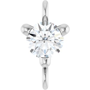 14K White Gold Petite Pav���� 1/10 CT Lab-Grown Diamond Link