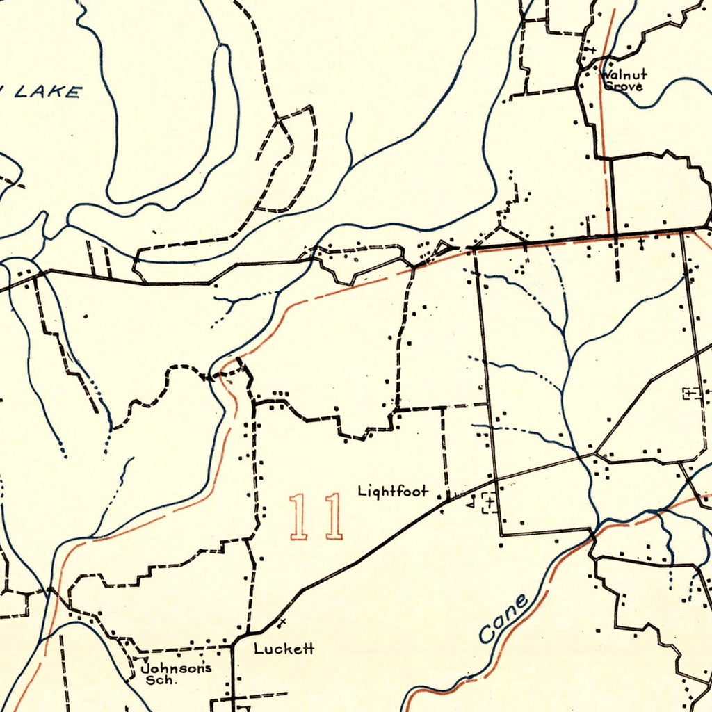 Vintage Map of Lauderdale County, Tennessee 1935