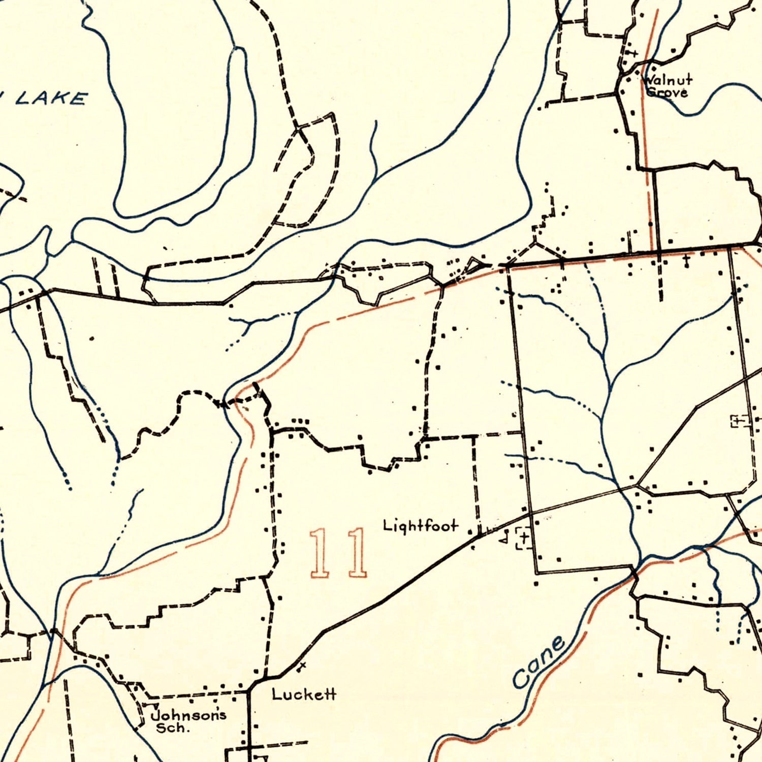 Vintage Map of Lauderdale County, Tennessee 1935