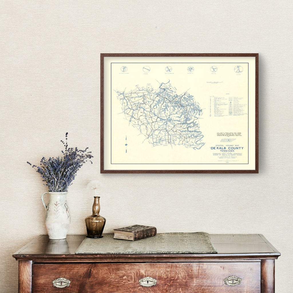 Vintage Map of Dekalb County, Tennessee 1952
