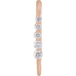 14K Rose Gold .04 CTW Natural Diamond Five-Stone Earring Top